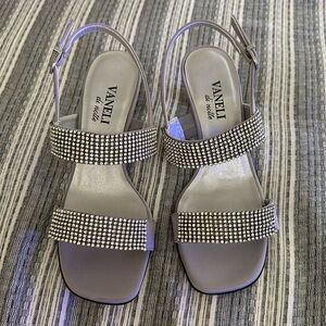 Silver Satin Dress Sandals
